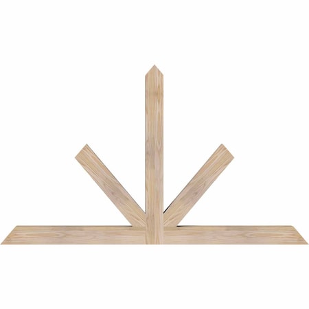 Ekena Millwork Saratoga Smooth Timber Gable Bracket, Douglas Fir, 60"W x 35"H x 3 1/2"D x 3 1/2"F, 14/12 Pitch GBW060X35X0404SAR00SDF